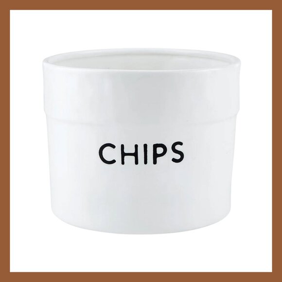 CHIPS White Ceramic Serving Bowl Hostess Taco Bar - Picture 1 of 2